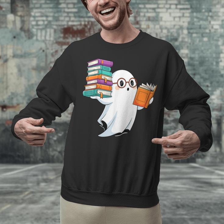Ghost Reading Books Halloween Library Unisex Sweatshirt Ghost Reading Books Halloween Library Unisex Sweatshirt