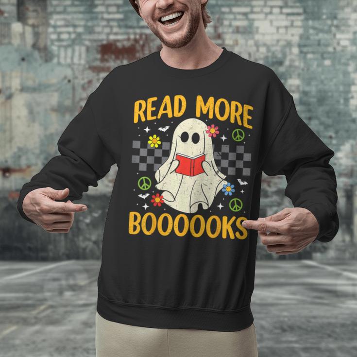 Ghost Reading Books Teacher Student Halloween Read More Book Unisex Sweatshirt