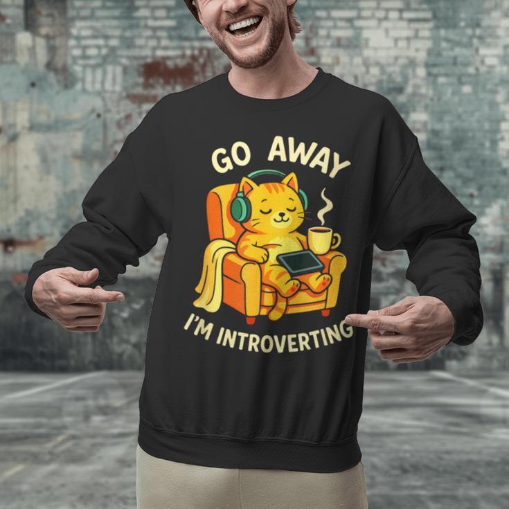 Go Away I'm Introverting Cat Coffee Headphones Unisex Sweatshirt Go Away I'm Introverting Cat Coffee Headphones Unisex Sweatshirt