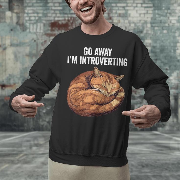 Go Away I'm Introverting Cat Introvert Men Women Girls Kids Unisex Sweatshirt
