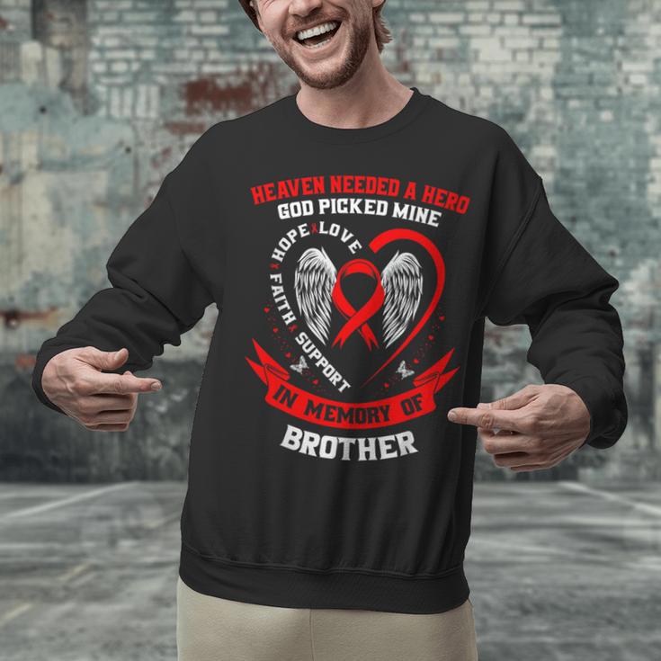 Go Red In Memory Of Brother Heart Disease Awareness Memorial Unisex Sweatshirt
