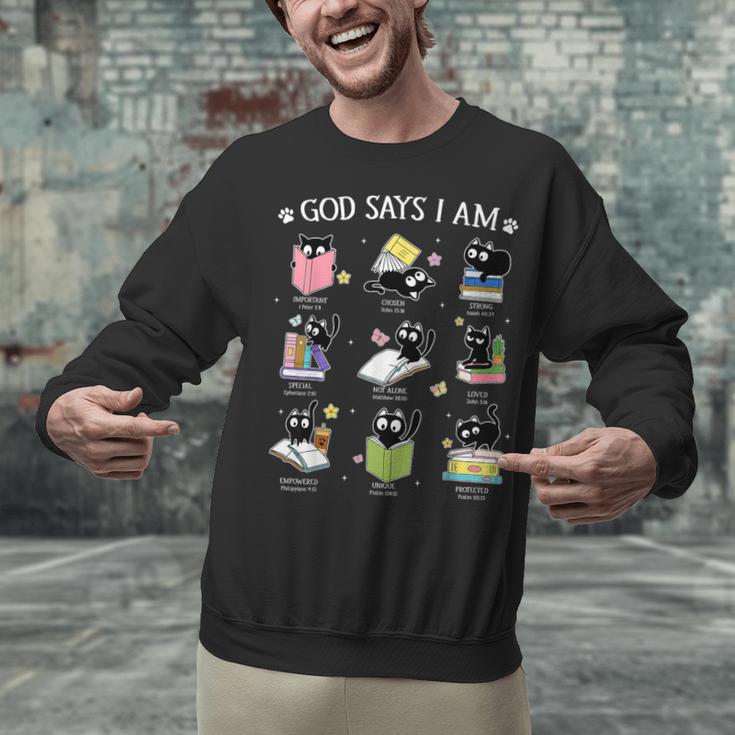God Says I Am Cat Book Lover Christian Cute Jesus Girls Kids Unisex Sweatshirt God Says I Am Cat Book Lover Christian Cute Jesus Girls Kids Unisex Sweatshirt