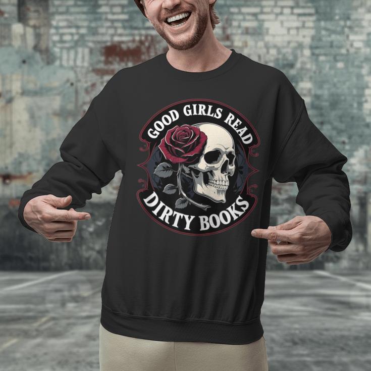 Good Girls Read Dirty Books Smut Reader Dark Romance Skull Unisex Sweatshirt Good Girls Read Dirty Books Smut Reader Dark Romance Skull Unisex Sweatshirt