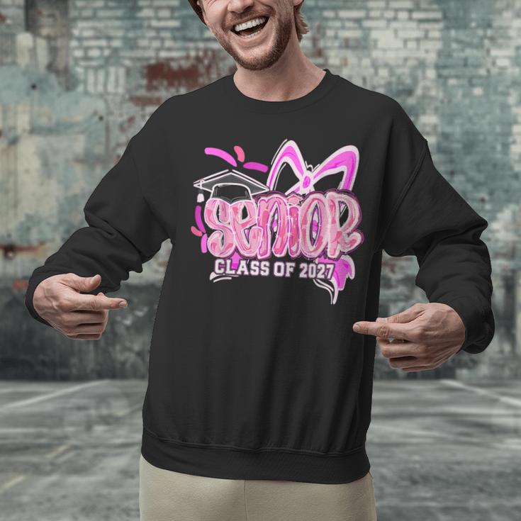 Graduation 2027 Senior 2027 Class Of 2027 Coquette Pink Girl Unisex Sweatshirt