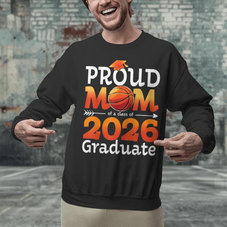 Graduation Basketball Retro Proud Mom Of A 2026 Graduate Unisex Sweatshirt