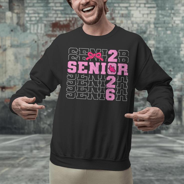 Graduation Class Of 2026 Senior 2026 Pink Bow Coquette Unisex Sweatshirt