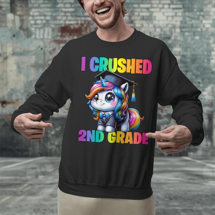 Graduation I Crushed 2nd Grade Unicorn Girls Grad Magical Unisex Sweatshirt