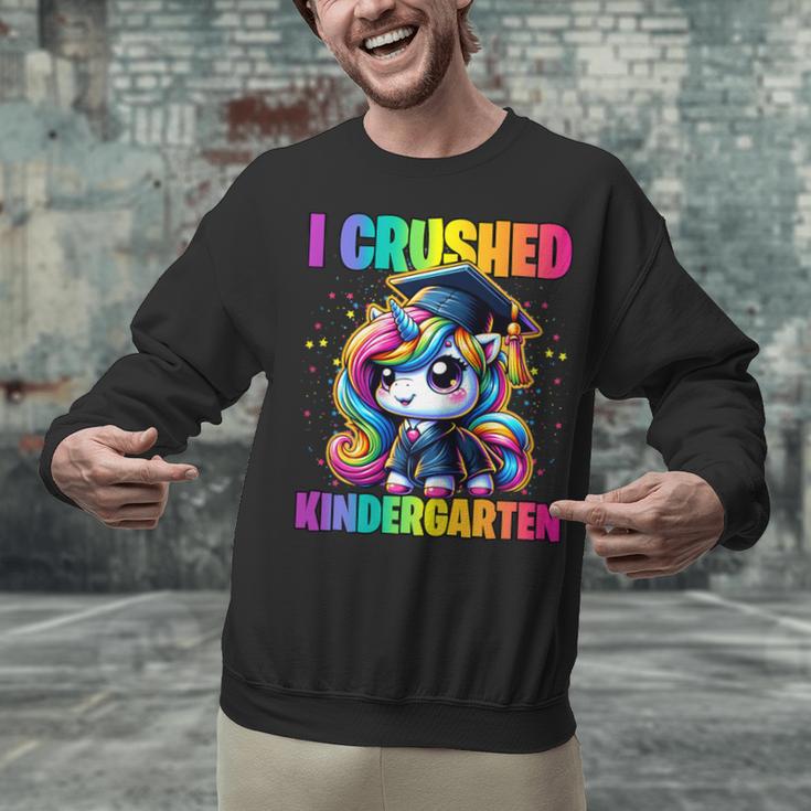 Graduation I Crushed Kindergarten Unicorn Girls Grad Magical Unisex Sweatshirt