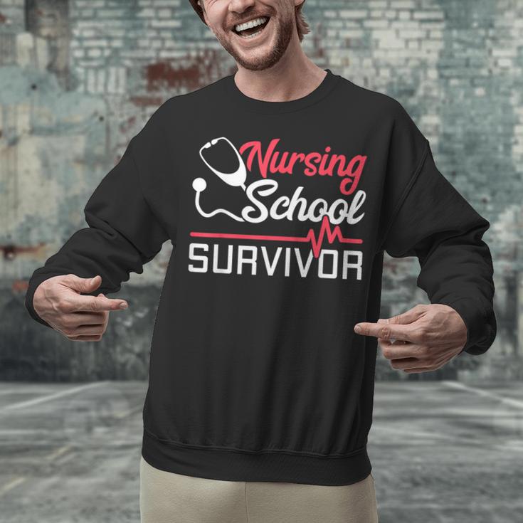 Graduation Shirt For Nurses Nursing School Survivor Tee Unisex Sweatshirt
