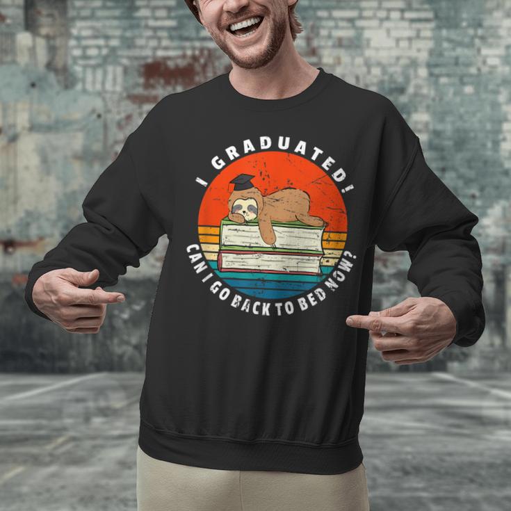 Graduation Sloth Can I Go Back To Bed Now Vintage Unisex Sweatshirt