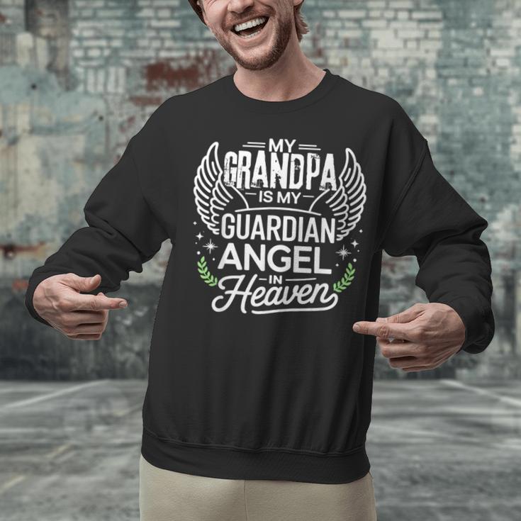 My Grandpa Is My Guardian Angel In Heaven Memory Memorial Unisex Sweatshirt