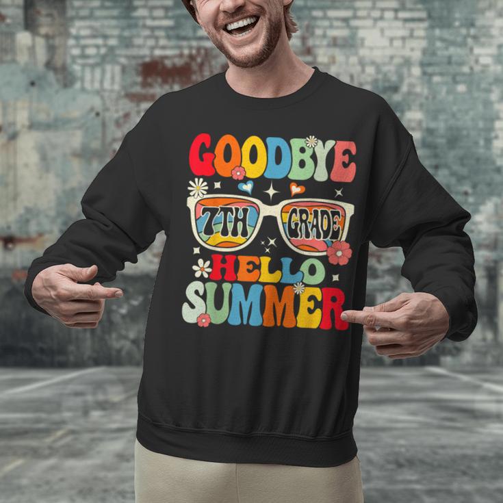 Groovy Goodbye 7th Grade Graduation Hello Summer Kids Unisex Sweatshirt