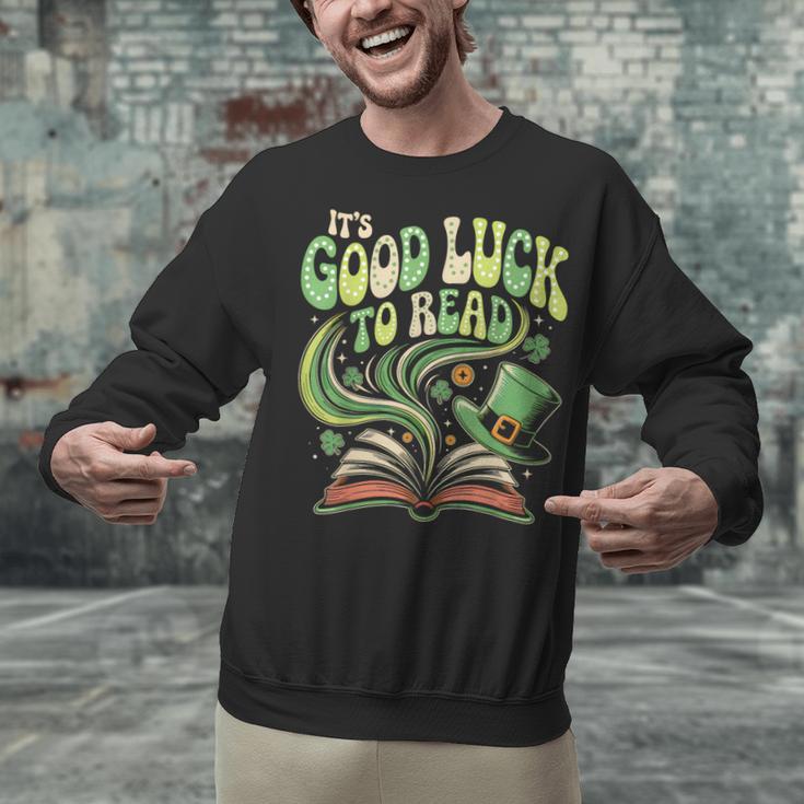 Groovy It's Good Luck To Read St Patrick's Day Book Lucky Unisex Sweatshirt Groovy It's Good Luck To Read St Patrick's Day Book Lucky Unisex Sweatshirt