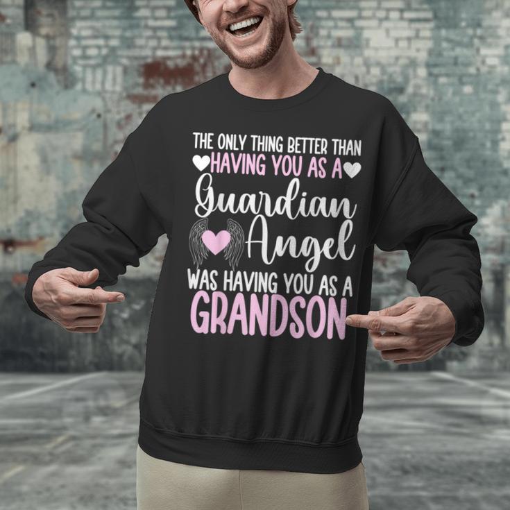 Guardian Angel Memorial In Memory Of Grandson For Grandma Unisex Sweatshirt Guardian Angel Memorial In Memory Of Grandson For Grandma Unisex Sweatshirt