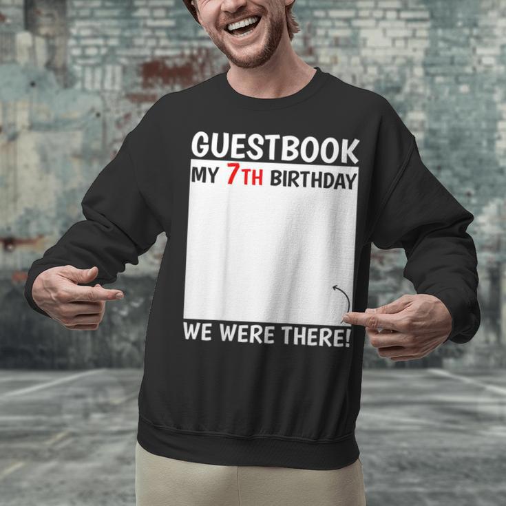 Guestbook 7th Birthday 7 Year Old Born 2018 Bday Unisex Sweatshirt Guestbook 7th Birthday 7 Year Old Born 2018 Bday Unisex Sweatshirt