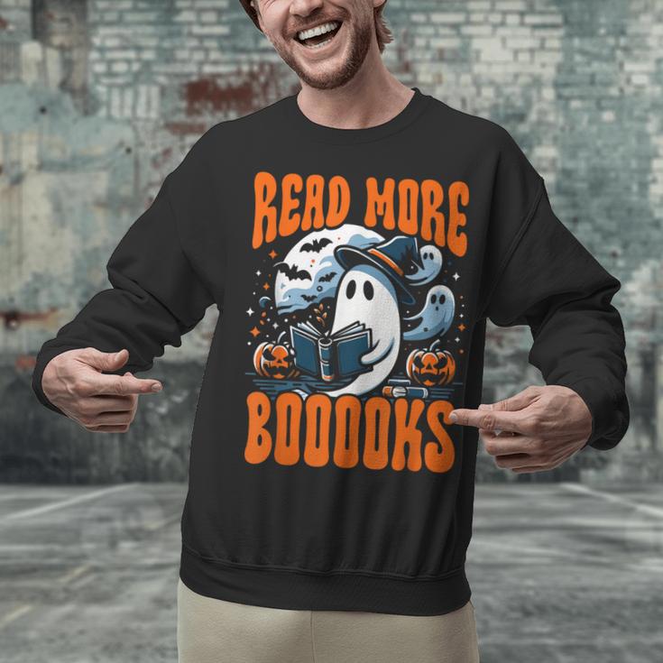 Halloween Book Lover Ghost Boo Pun Read More Boooks Unisex Sweatshirt