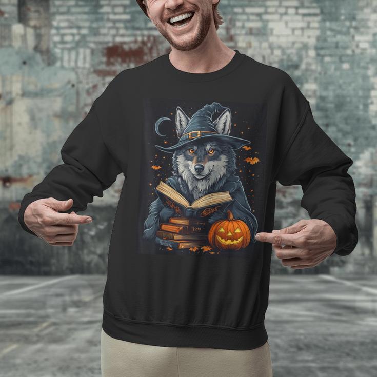 Halloween Girls Boys Cute Wolf Book Pumpkin Kids Halloween Unisex Sweatshirt