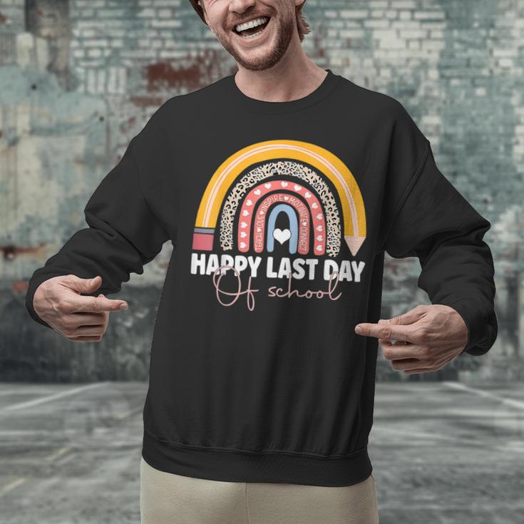 HAPPY LAST OF DAY SCHOOL Rainbow Teacher Student Graduation Unisex Sweatshirt