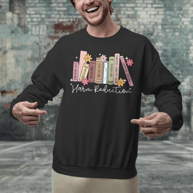 Harm Reduction Floral Book Overdose Awareness Nurse Unisex Sweatshirt