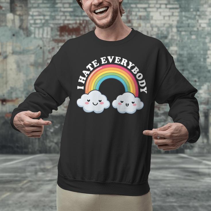 I Hate Everybody Rainbow Sarcastic Grumpy Introvert Unisex Sweatshirt I Hate Everybody Rainbow Sarcastic Grumpy Introvert Unisex Sweatshirt