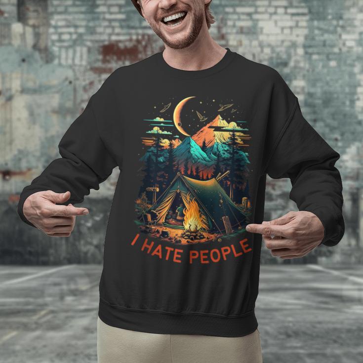 I Hate People Id Rather Be Camping Sarcastic Introvert Unisex Sweatshirt