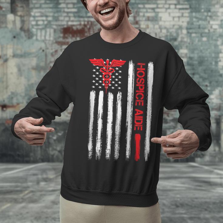 Hospice Aide American Flag Nurses Graduation Medical Unisex Sweatshirt