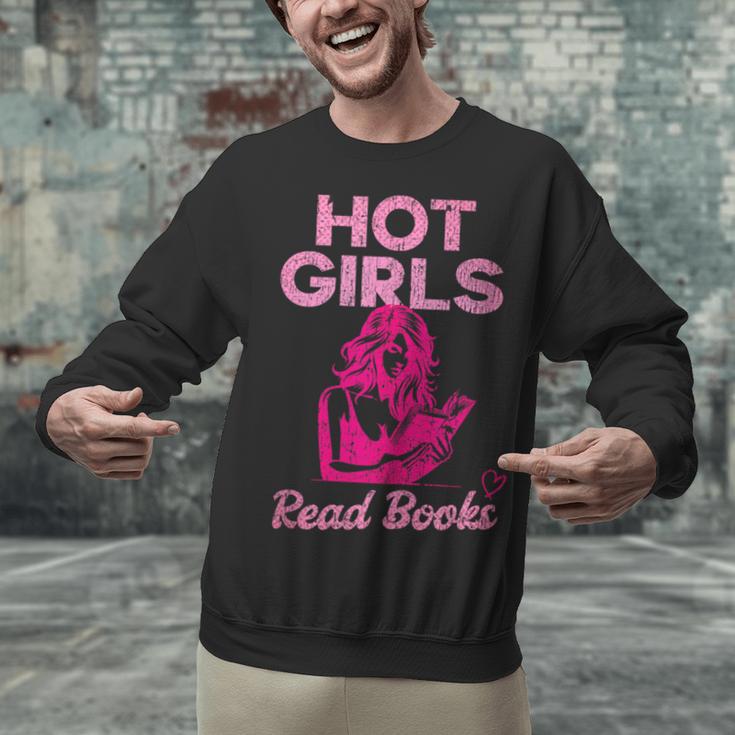 Hot Girls Read Books Cute Book Reader Women Unisex Sweatshirt