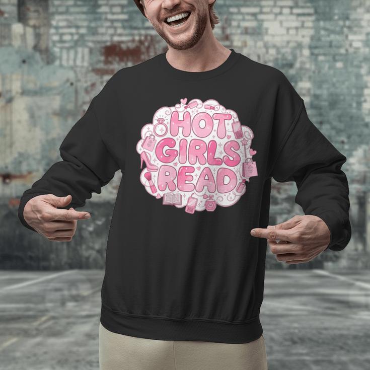 Hot Girls Read Pink Aesthetic Book Lover Reading Unisex Sweatshirt Hot Girls Read Pink Aesthetic Book Lover Reading Unisex Sweatshirt