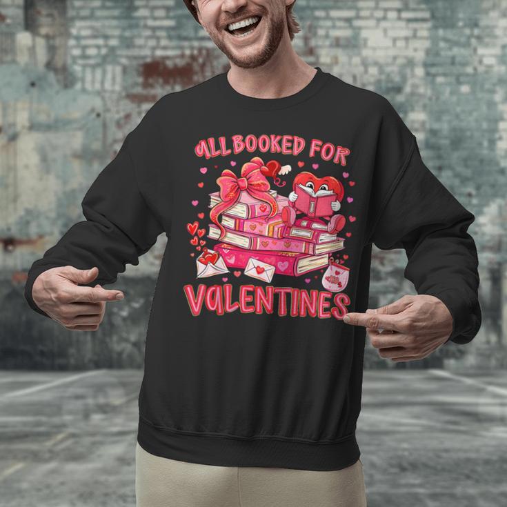 HUGvyn All Booked For Valentines Teacher Book Reading Heart Unisex Sweatshirt