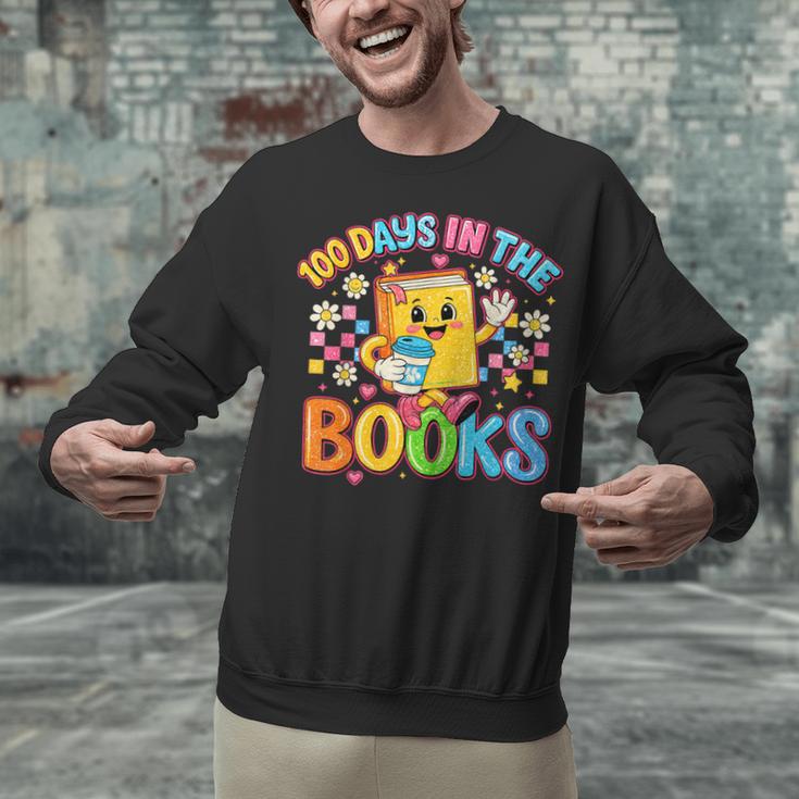 HUGvyn Preppy 100 Days In The Books Teacher Reading Coffee Unisex Sweatshirt HUGvyn Preppy 100 Days In The Books Teacher Reading Coffee Unisex Sweatshirt