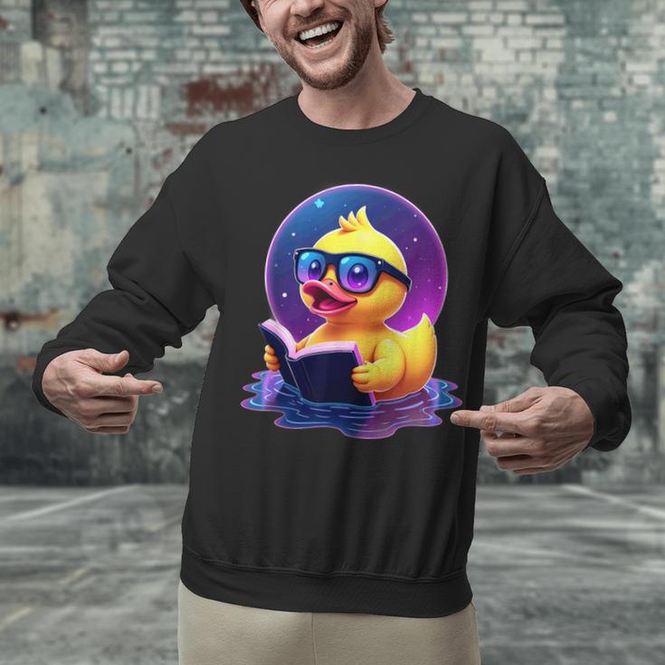 Humor Rubber Duck Reading Book Unisex Sweatshirt