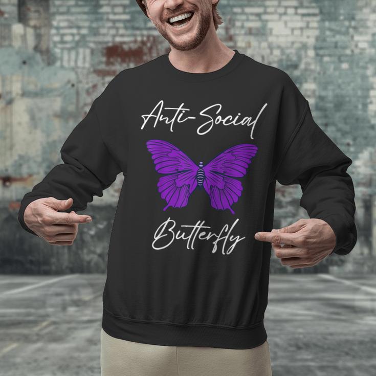 Introvert Antisocial Butterfly For Women Men Unisex Sweatshirt Introvert Antisocial Butterfly For Women Men Unisex Sweatshirt
