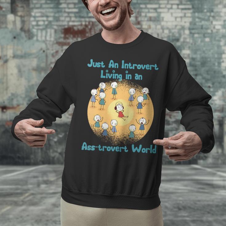 Introvert Extrovert Cartoon In Asstrovert World Unisex Sweatshirt Introvert Extrovert Cartoon In Asstrovert World Unisex Sweatshirt