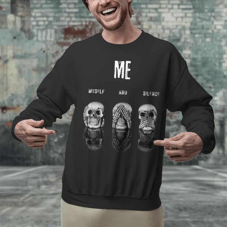 Introvert Relaxation Me Myself And Silence Skulls Unisex Sweatshirt