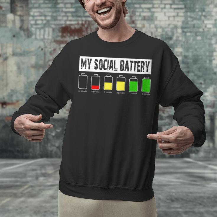 Introvert My Social Battery Low Level Graphic Unisex Sweatshirt Introvert My Social Battery Low Level Graphic Unisex Sweatshirt