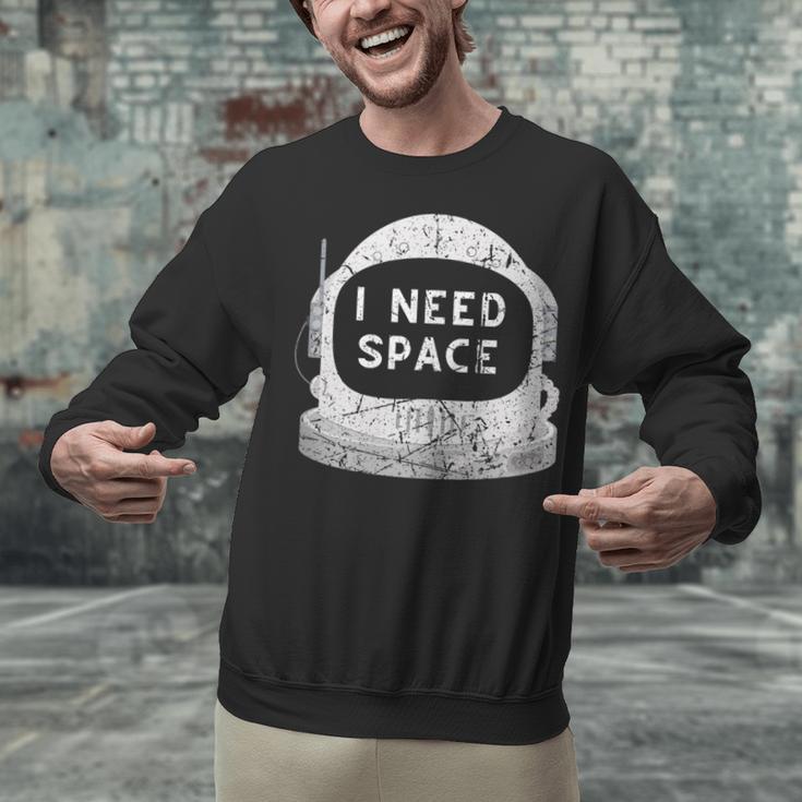 Introvert Space Helmet I Need Space Men Women Unisex Sweatshirt