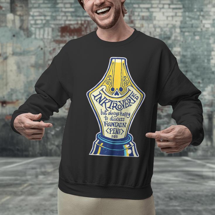 Introverted Fountain Pen Enthusiast Smiling Face Unisex Sweatshirt