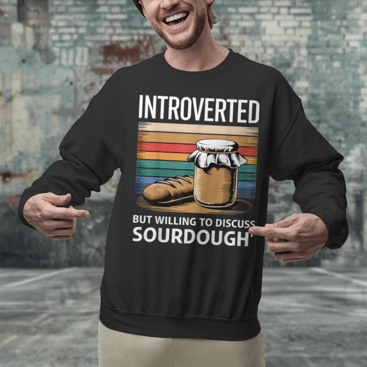 Introverted But Willing To Discuss Sourdough Vintage Baking Unisex Sweatshirt