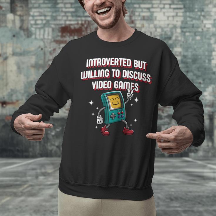 Introverted But Willing To Discuss Video Games Introvert Unisex Sweatshirt Introverted But Willing To Discuss Video Games Introvert Unisex Sweatshirt