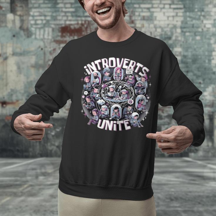 Introverts Unite Quirky Solitude Unisex Sweatshirt