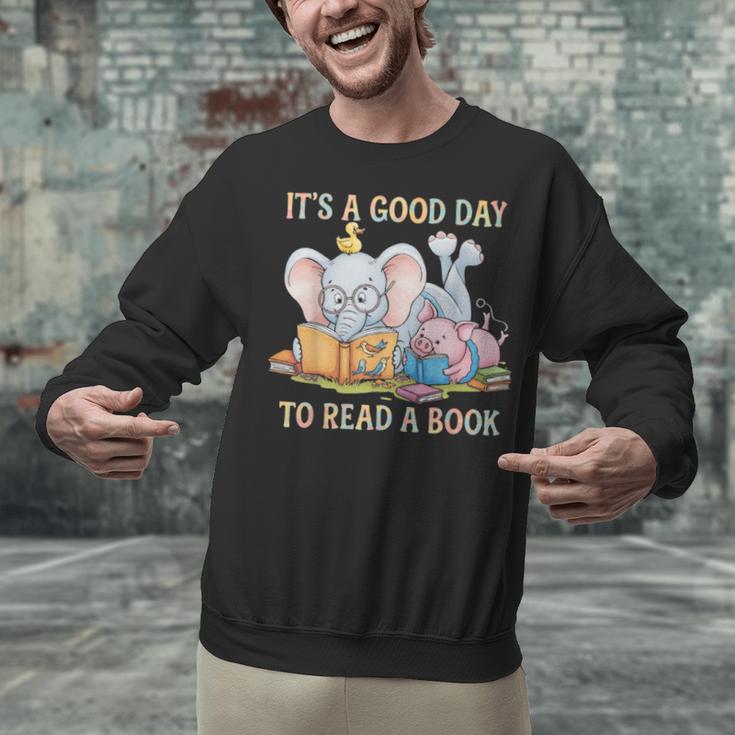 Its A Good Day To Read A Book Cute Pig & Elephant Adventure Unisex Sweatshirt Its A Good Day To Read A Book Cute Pig & Elephant Adventure Unisex Sweatshirt
