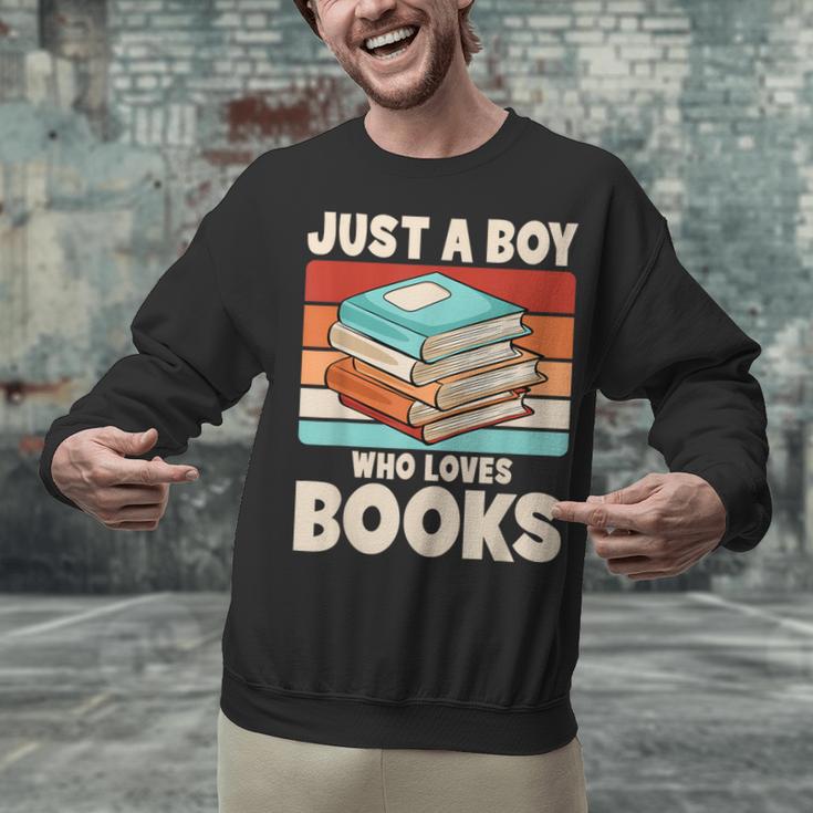 Just A Boy Who Loves Books Reading Bookworm Boys Kids Unisex Sweatshirt
