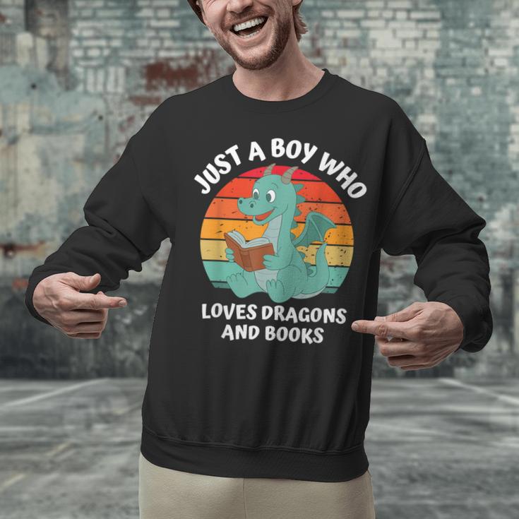 Just A Boy Who Loves Dragons And Books Kids Toddler Baby 5T Unisex Sweatshirt