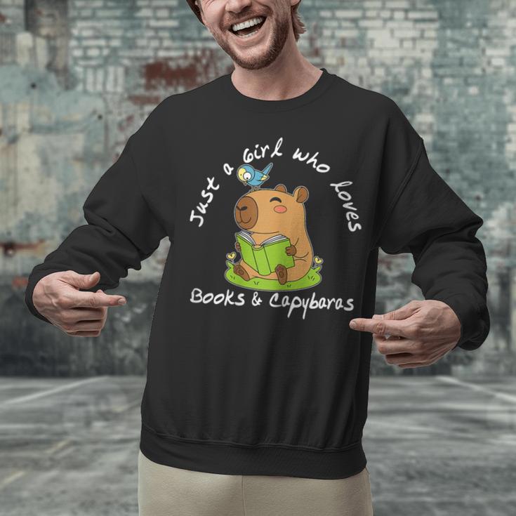 Just a Girl Who Loves Books And Capybaras Unisex Sweatshirt