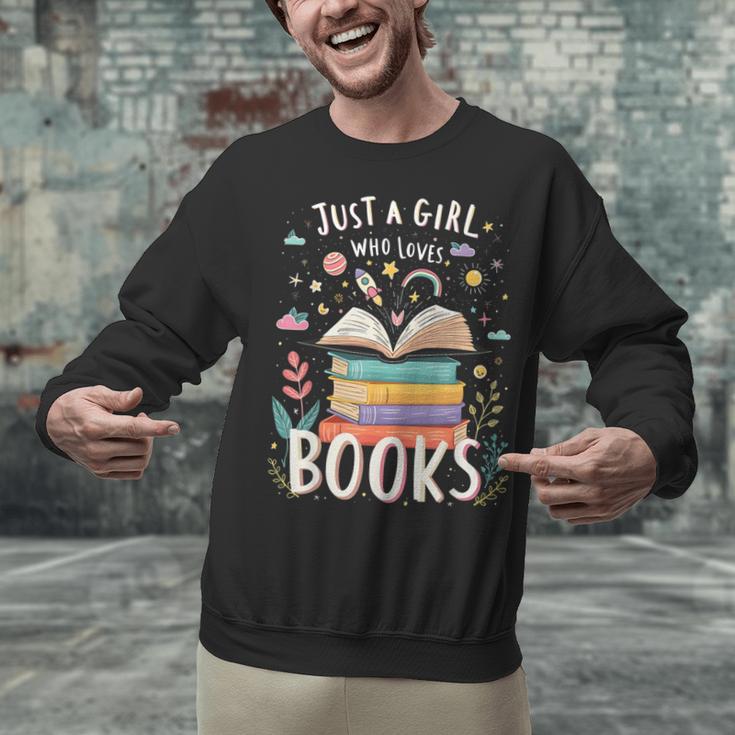 Just a Girl Who Loves Books Cute Book Lover Bookworm Unisex Sweatshirt
