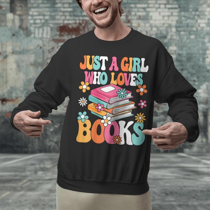 Just A Girl Who Loves Books Reading Cute Bookworm Girls Kids Unisex Sweatshirt
