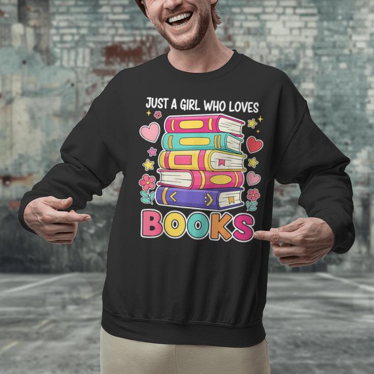 Just A Girl Who Loves Books Reading Library Unisex Sweatshirt