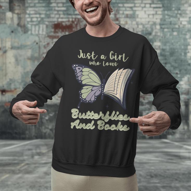 Just a Girl Who Loves Butterflies And Books Butterfly Unisex Sweatshirt Just a Girl Who Loves Butterflies And Books Butterfly Unisex Sweatshirt