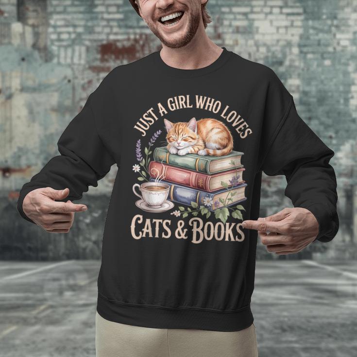 Just A Girl Who Loves Cats And Books Reading Librarian Unisex Sweatshirt Just A Girl Who Loves Cats And Books Reading Librarian Unisex Sweatshirt