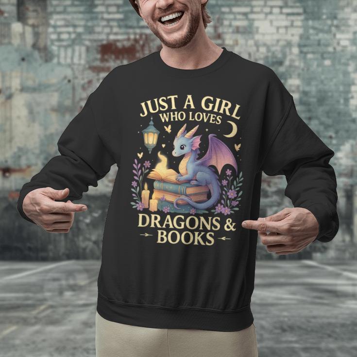 Just a Girl Who Loves Cute Dragons And Books Unisex Sweatshirt Just a Girl Who Loves Cute Dragons And Books Unisex Sweatshirt